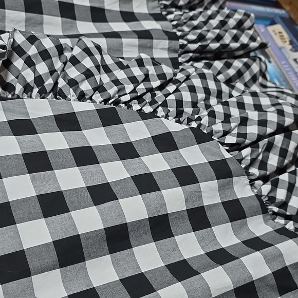 J. Crew Black And White Gingham Ruffle Skirt, Size 10 - Picture 5 of 10